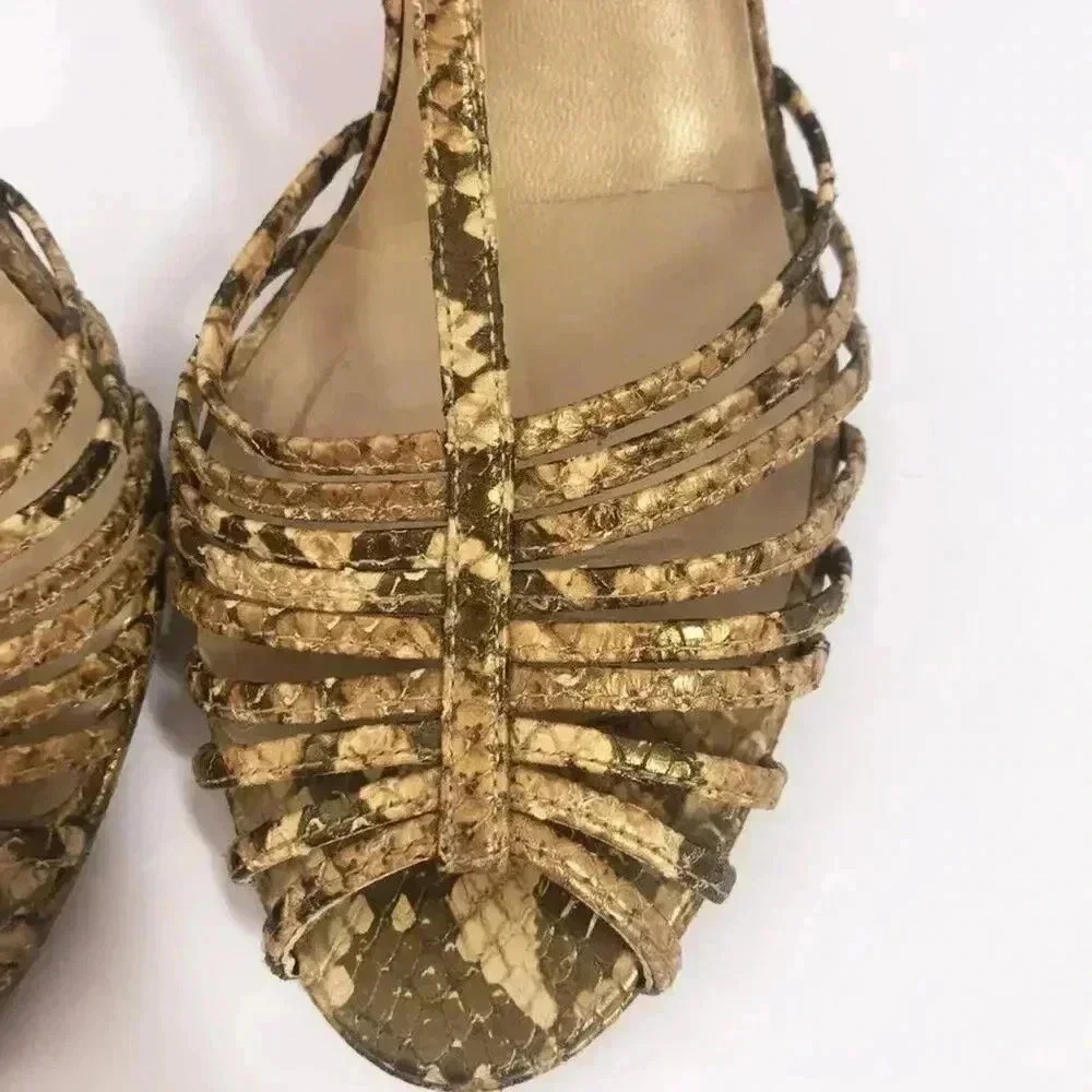 Stuart Weitzman Y2k Snakeskin Python Print Stilet… - image 5